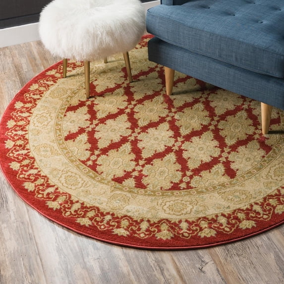 Unique Loom Zinnia Edinburgh Rug, Red (6' 0 x 6' 0)