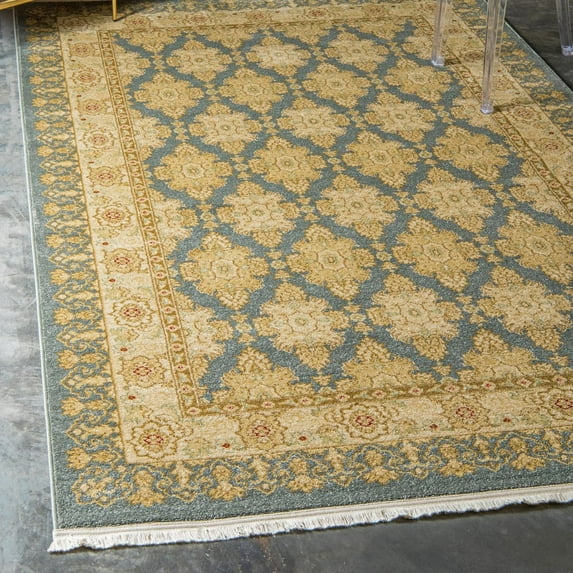 Unique Loom Edinburgh Collection Area Rug - Zinnia (8' x 11' Rectangle Blue/Beige)