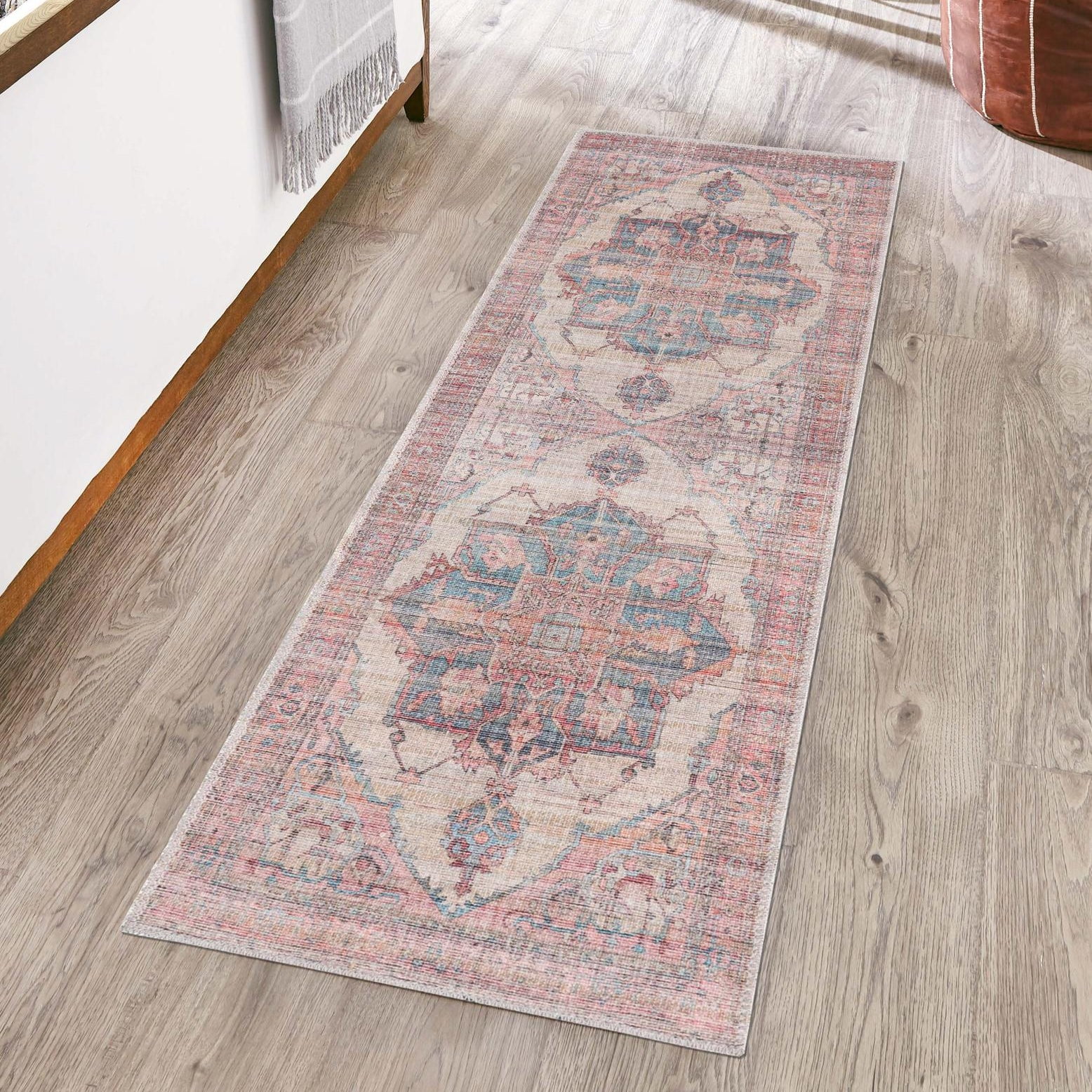Ivory and Beige Flat Woven Reversible Runner Rug
