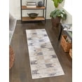 thumbnail image 1 of Unique Loom Ely Eco Southwestern Rug Ivory/Black 2' 7" x 12' 2" Runner Geometric Cabin / Lodge Perfect For Bathroom Hallway Mud Room Laundry Room, 1 of 8