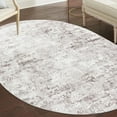 thumbnail image 1 of Unique Loom Eos Collection Area Rug - Borealis (7' 10" x 10' Oval Stone Gray/Ivory), 1 of 7