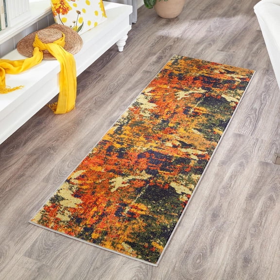 Unique Loom Haerfest Collection Area Rug - Espresso (2' x 8' Runner Brown/Purple)