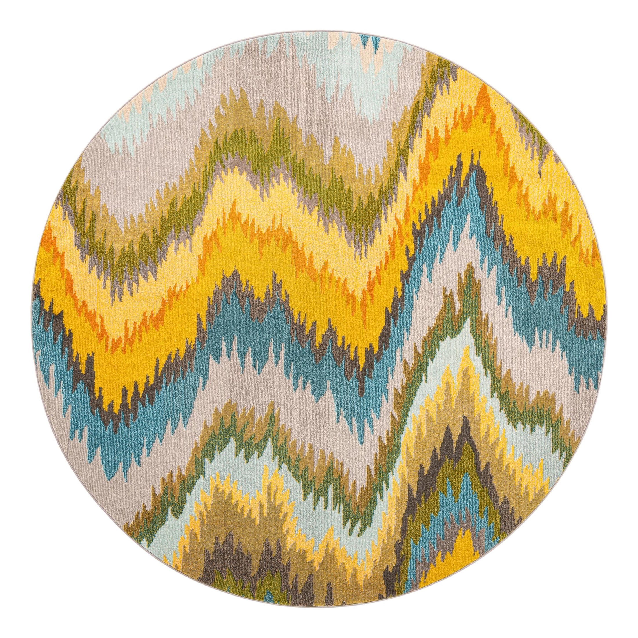Unique Loom Estrella Collection Area Rug - Andreu (8' Round Multi/Beige ...