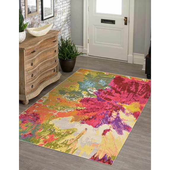 Unique Loom Estrella Collection Area Rug - Apollo (5' 1" x 8' Rectangle Multi/Beige)