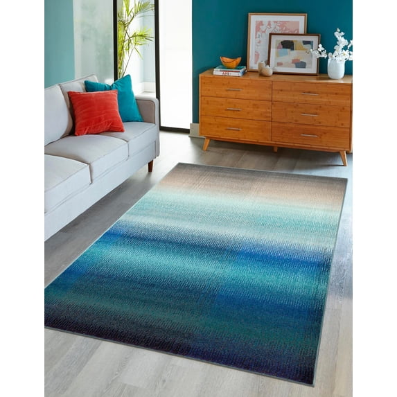 Unique Loom Estrella Collection Area Rug - Azura (10' 6" x 16' 5" Rectangle Blue/Ivory)