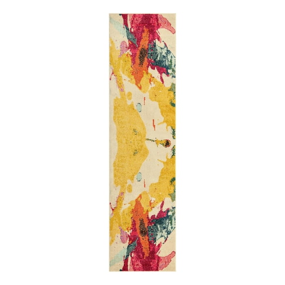 Unique Loom Estrella Collection Area Rug - Catalan (2' 7" x 10' Runner Beige/Cream)