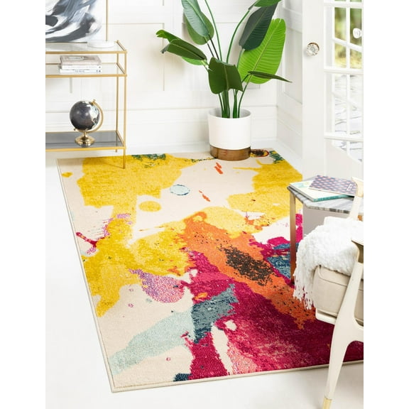 Unique Loom Estrella Collection Area Rug - Catalan (3' 3" x 5' 3" Rectangle Beige/Cream)