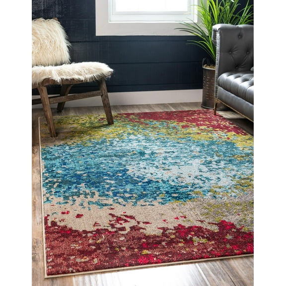 Unique Loom Estrella Collection Area Rug - Cyprus (3' 3" x 5' 3" Rectangle Blue/Gray)