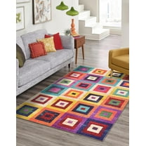 Unique Loom Estrella Collection Area Rug - Demi (5' 1" x 8' Rectangle Multi/Beige)