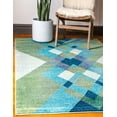 thumbnail image 1 of Unique Loom Estrella Collection Area Rug - Gaudi (7' 1" x 10' Rectangle Green/Beige), 1 of 7