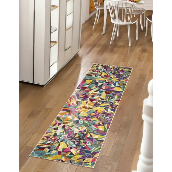 Unique Loom Estrella Collection Area Rug - Gracia (2' 2" x 6' 9" Runner Multi/Beige)