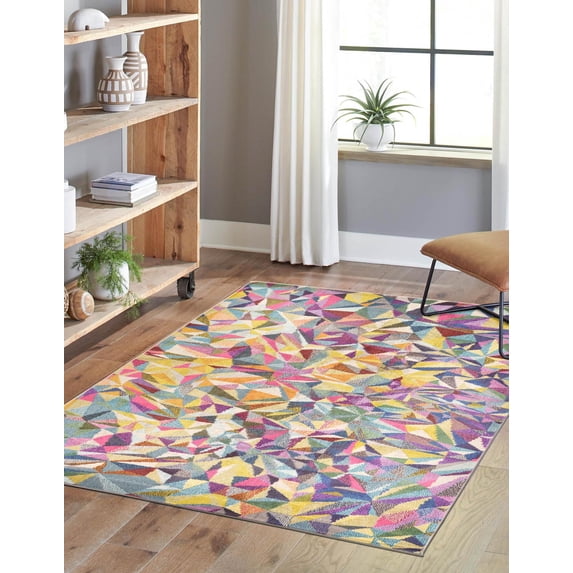 Unique Loom Estrella Collection Area Rug - Gracia (5' 1" x 8' Rectangle Multi/Beige)