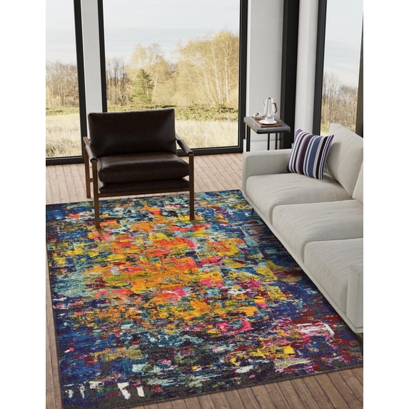 Unique Loom Estrella Collection Area Rug - Guell (5' 1" x 8' Rectangle Multi/Blue)