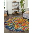thumbnail image 1 of Unique Loom Estrella Collection Area Rug - Guell (8' Round Multi/Blue), 1 of 7