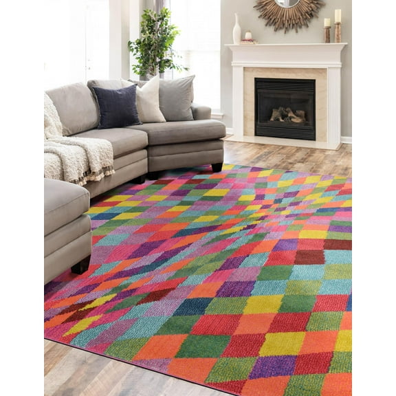 Unique Loom Estrella Collection Area Rug - Horta (5' 1" x 8' Rectangle Multi/Blue)
