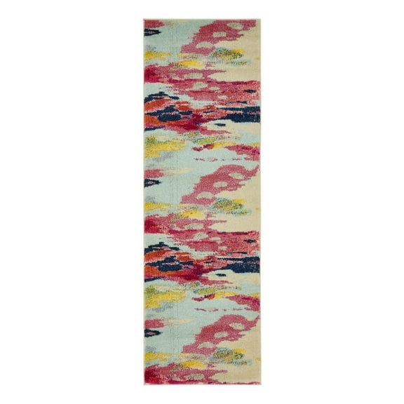 Unique Loom Estrella Collection Area Rug - Laurnell (2' 2" x 6' 9" Runner Pink/Orange)