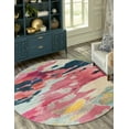 thumbnail image 1 of Unique Loom Estrella Collection Area Rug - Laurnell (6' 1" Round Pink/Orange), 1 of 7