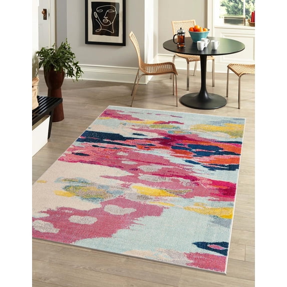 Unique Loom Estrella Collection Area Rug - Laurnell (9' x 12' Rectangle Pink/Orange)