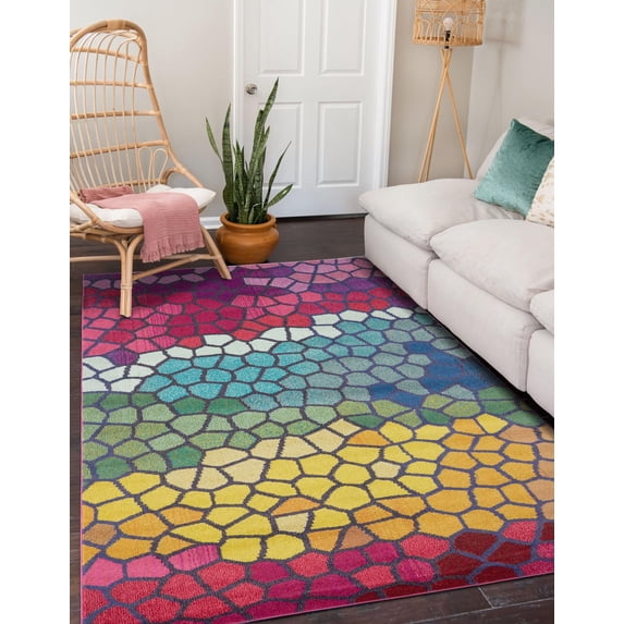Unique Loom Estrella Collection Area Rug - Madrid (8' x 11' Rectangle Multi/Cream)