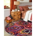 thumbnail image 1 of Unique Loom Estrella Collection Area Rug - Magnolia (8' Round Multi/Black), 1 of 7