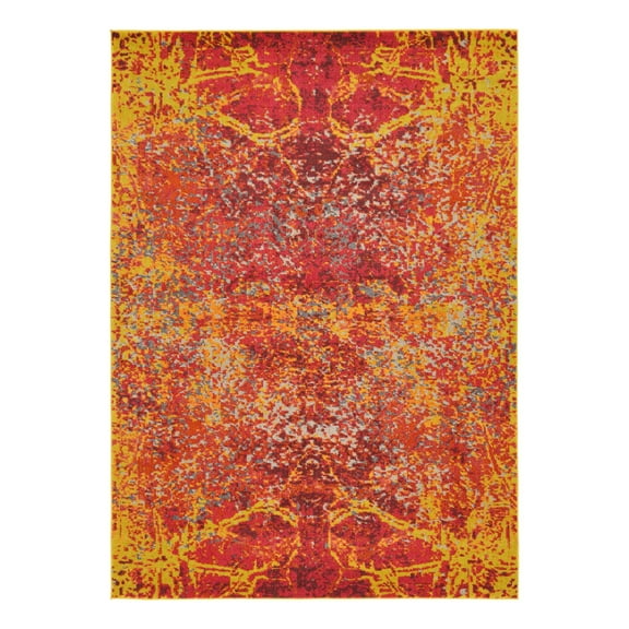 Unique Loom Estrella Collection Area Rug - Pavilion (7' 1" x 10' Rectangle Red/Beige)