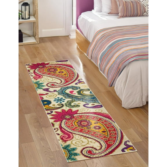 Unique Loom Estrella Collection Area Rug - Rodeo (2' 2" x 6' 9" Runner Cream/Orange)