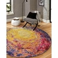 thumbnail image 1 of Unique Loom Estrella Collection Area Rug - Rome (8' Round Multi/Brown), 1 of 6
