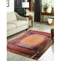 Unique Loom Estrella Collection Area Rug - Selene (5' 1" x 8' Rectangle Orange/Black)