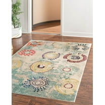 Unique Loom Estrella Collection Area Rug - Sierra (7' 1" x 10' Rectangle Beige/Green)