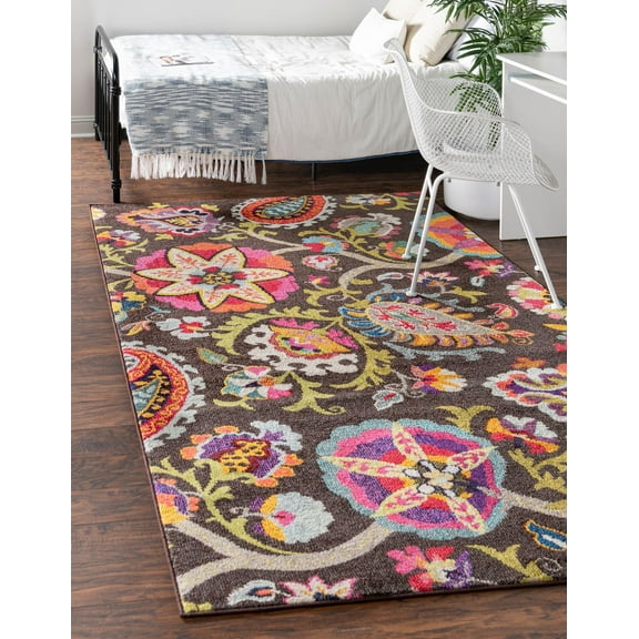 Unique Loom Estrella Collection Area Rug - Tuscany (3' 3" x 5' 3" Rectangle Brown/Orange)