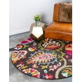 thumbnail image 1 of Unique Loom Estrella Collection Area Rug - Tuscany (8' Round Brown/Orange), 1 of 7