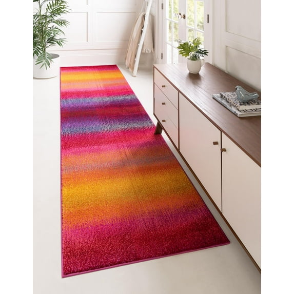 Unique Loom Estrella Collection Area Rug - Valles (2' 7" x 10' Runner Multi/Orange)