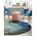 thumbnail image 1 of Unique Loom Estrella Collection Area Rug - Vella (6' 1" Round Blue/Gray), 1 of 7