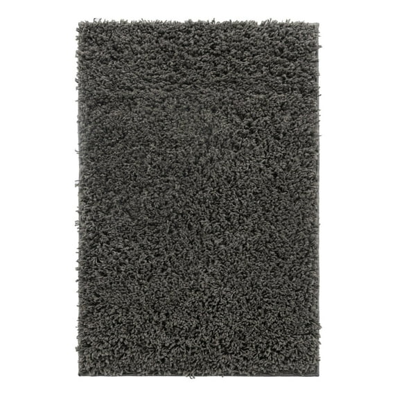 Unique Loom Everyday Shag Collection Area Rug - Solid (2' 2" x 3' Rectangle Dark Gray)