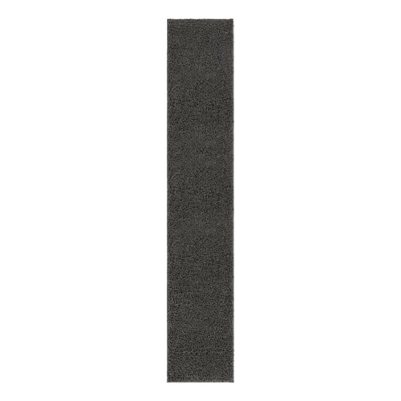 Unique Loom Everyday Shag Collection Area Rug - Solid (2' 6" x 13' Runner Dark Gray)