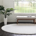 thumbnail image 1 of Unique Loom Everyday Shag Collection Area Rug - Solid (3' 3" x 5' 3" Oval Snow White), 1 of 5