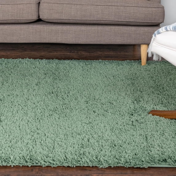 Unique Loom Everyday Shag Collection Area Rug - Solid (3' 3" x 5' 3" Rectangle Green)