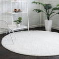 thumbnail image 1 of Unique Loom Everyday Shag Collection Area Rug - Solid (4' Round Snow White), 1 of 5