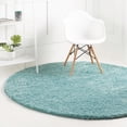 thumbnail image 1 of Unique Loom Everyday Shag Collection Area Rug - Solid (4' Round Turquoise), 1 of 5