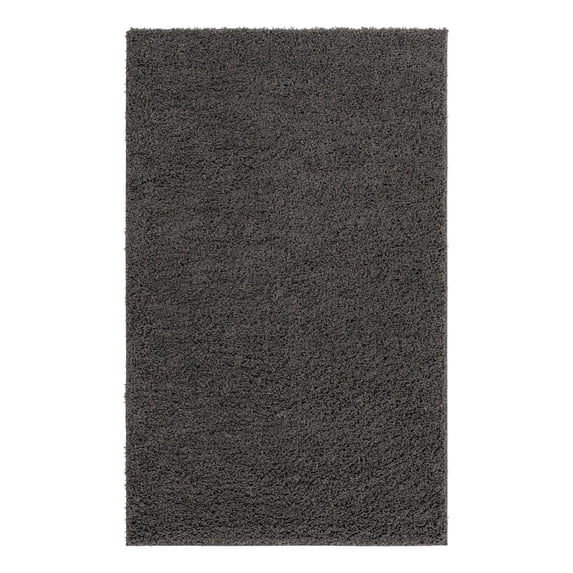 Unique Loom Everyday Shag Collection Area Rug - Solid (5' x 8' Rectangle Dark Gray)