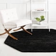 thumbnail image 1 of Unique Loom Everyday Shag Collection Area Rug - Solid (6' Octagon Black), 1 of 5