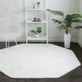 thumbnail image 1 of Unique Loom Everyday Shag Collection Area Rug - Solid (6' Octagon Snow White), 1 of 5