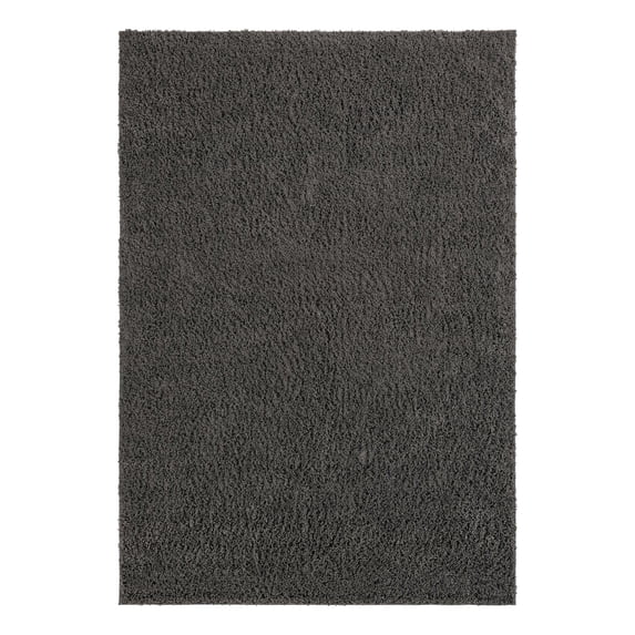 Unique Loom Everyday Shag Collection Area Rug - Solid (7' x 10' Rectangle Dark Gray)