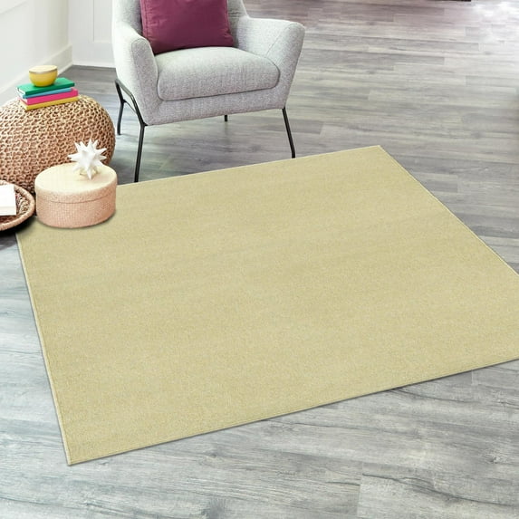 Unique Loom Everyday Solid Collection Area Rug - Mono (7' Square Pastel Green)