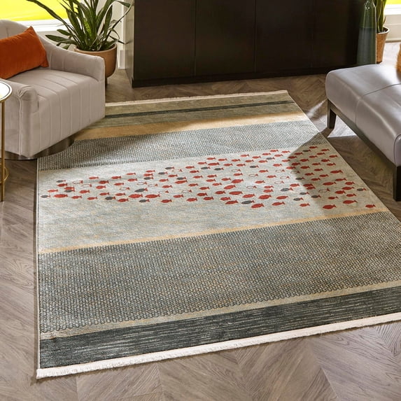 Unique Loom Fars Collection Area Rug - Jordan (8' x 11' Rectangle Blue/Light Blue)