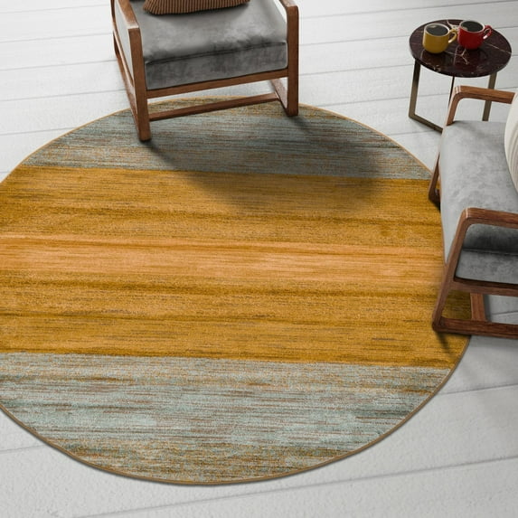 Unique Loom Fars Collection Area Rug - Manila (8' Round Multi/Light Brown)