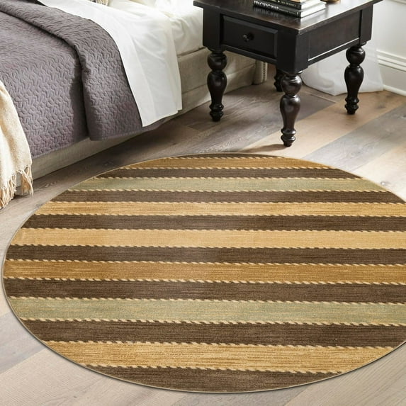 Unique Loom Fars Collection Area Rug - Monterey (8' Round Brown/Cream)