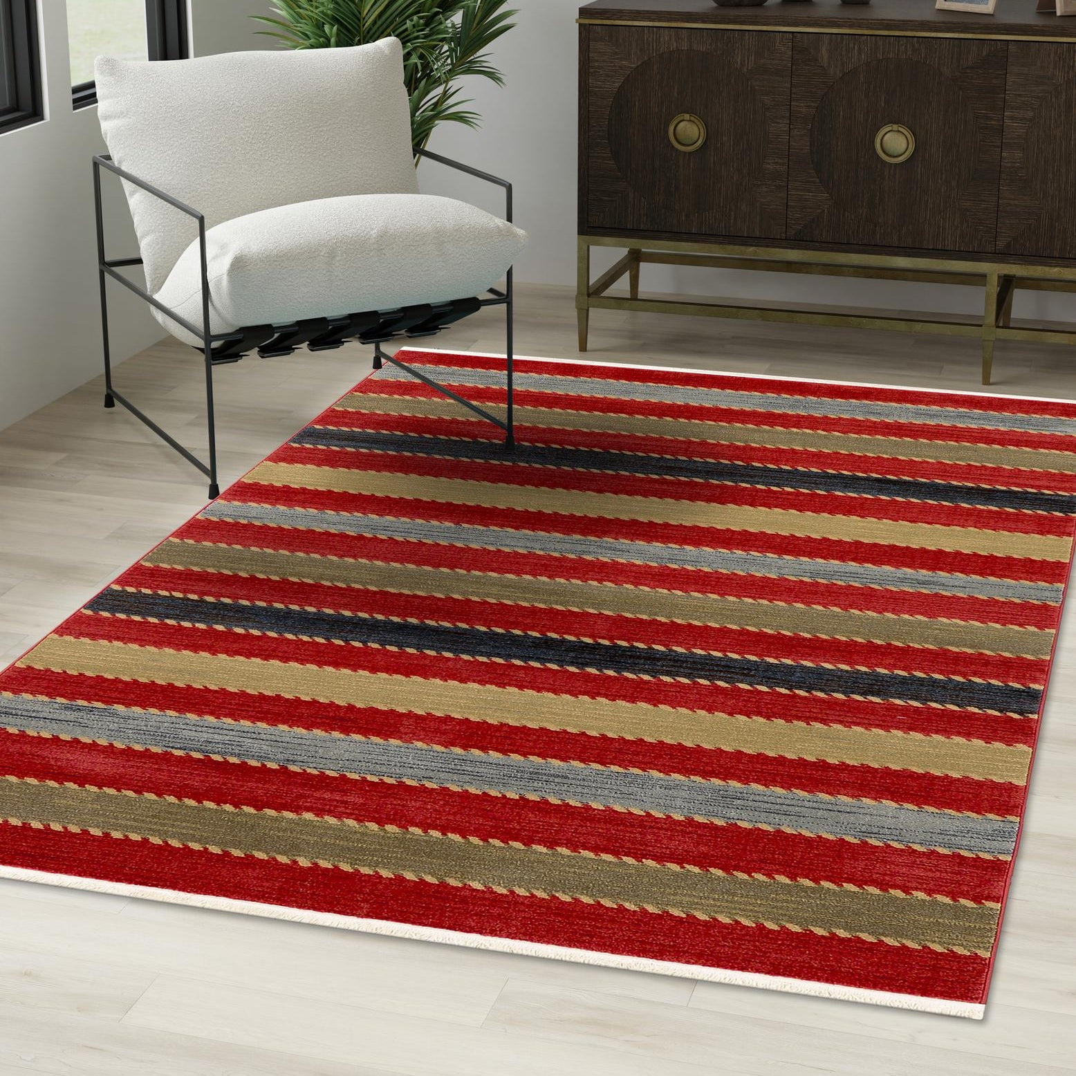 Unique Loom Fars Collection Area Rug - Monterey (8' x 10' Rectangle Multi/Rust Red)