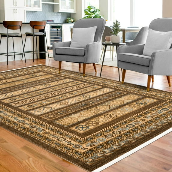 Unique Loom Fars Collection Area Rug - Pasadena (5' 1" x 8' Rectangle Brown/Light Brown)