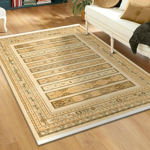 Unique Loom Fars Collection Area Rug - Pasadena (7' 1" x 10' Rectangle Ivory/Cream)